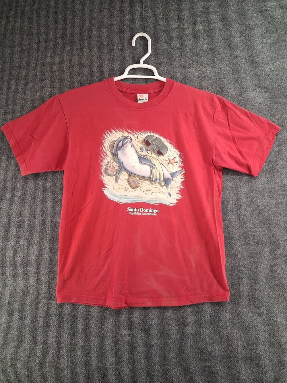 Vintage Aremar Santo Domingo T Shirt Mens Large Short Sleeve Red Y2k